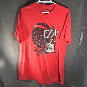 Threadless Ride or Die by Alex Solis/Alexmdc Skull Red Graphic Tee G XL